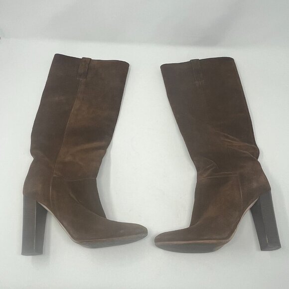 J. Crew heeled brown suede boots tall knee high 7 - Picture 3 of 15